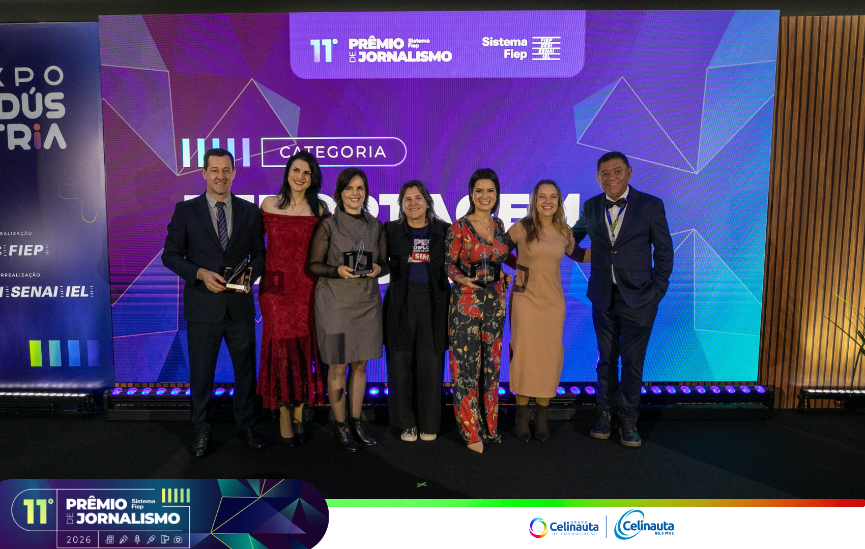 Rádio Celinauta brilha no Prêmio Sistema Fiep de Jornalismo e conquista a principal premiação da noite
